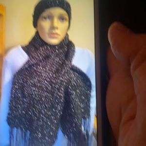 Black and silver scarf and hat set